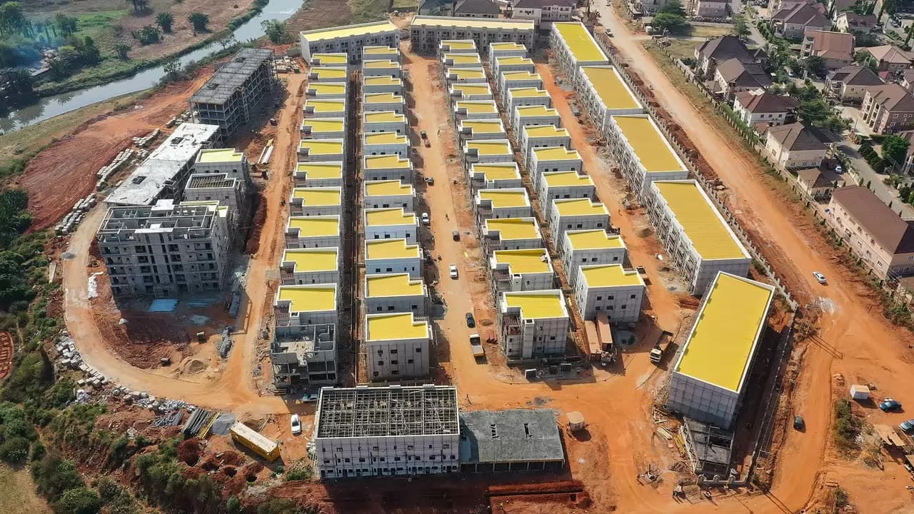 Drone pass over the estate