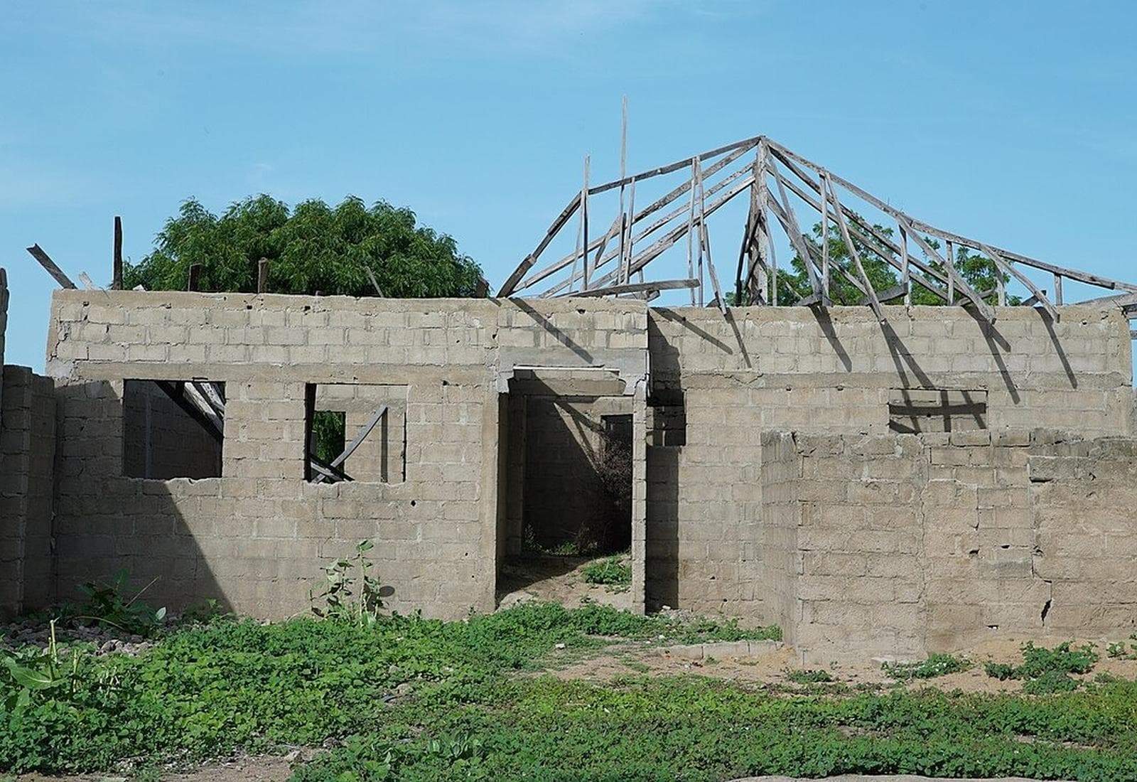 Duplex at roofing stage