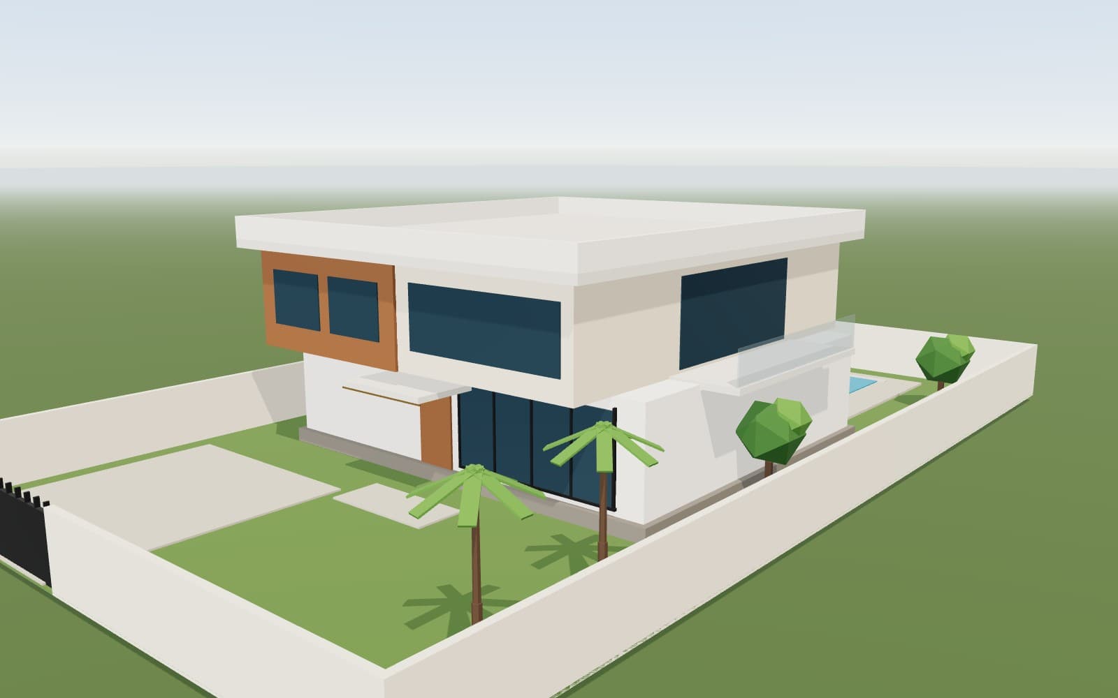 3D model of the house and its plot